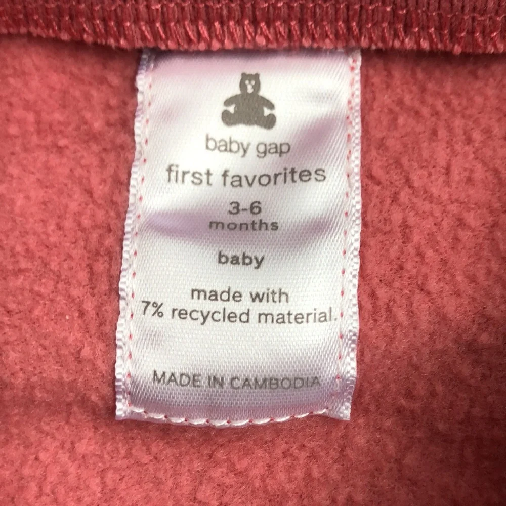 Baby Gap Pink Ruffle Sweatsuit Romper, 3-6 Months